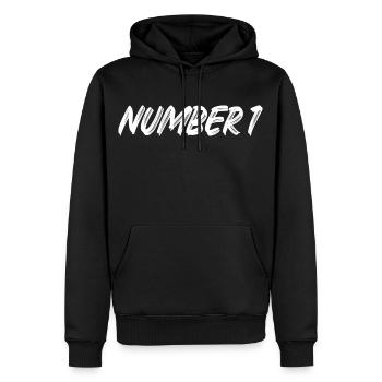 Number 1 - one - first - first - 1 - number 1 - Men’s Premium Organic Hoodie - black - Front - Nico (187cm)