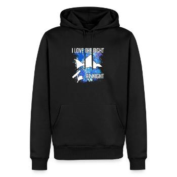Waller catfish silhouette fishing rod and splashes of colour - Men’s Premium Organic Hoodie - black - Front - Nico (187cm)