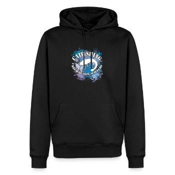Poisson-chat Wels Waller sur des taches de couleur - Sweat à capuche Premium bio Homme - noir - Devant - Nico (187cm)