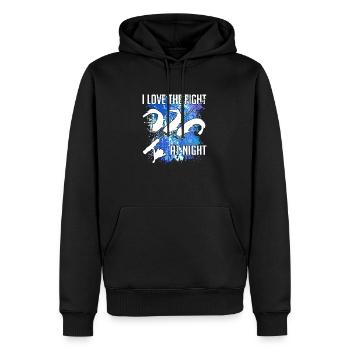 Waller catfish silhouette fishing rod and splashes of colour - Men’s Premium Organic Hoodie - black - Front - Nico (187cm)