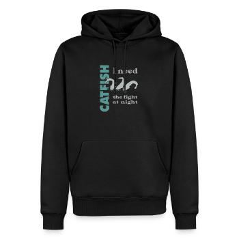 Combat de pêche au poisson-chat avec le poisson-chat fort - Sweat à capuche Premium bio Homme - noir - Devant - Nico (187cm)