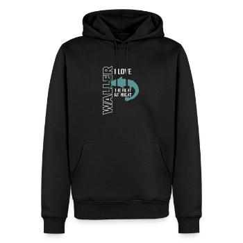 Waller fischen Nachtangeln Angler und Anglerin - Männer Premium Bio Hoodie - Schwarz - Vorne - Nico (187cm)