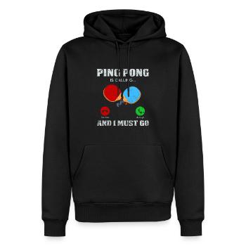 Ping Pong Call: Get Started Now - Men’s Premium Organic Hoodie - black - Front - Nico (187cm)