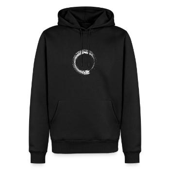 Kreis Design Bürste Symbol weiß - Männer Premium Bio Hoodie - Schwarz - Vorne - Nico (187cm)