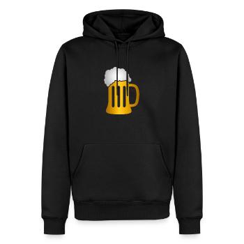 Golden Beer Mug Silhouette - Men’s Premium Organic Hoodie - black - Front - Nico (187cm)
