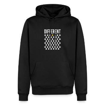 Anders: Goldener Stern in der Mitte der Sterne - Männer Premium Bio Hoodie - Schwarz - Vorne - Nico (187cm)