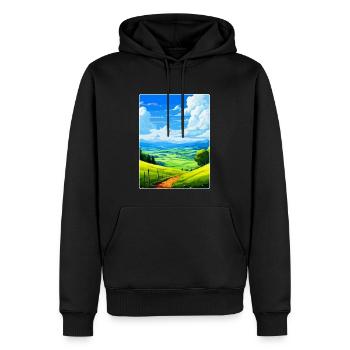 Bergisches Land Deutschland Vintage Reiseposter WPA - Männer Premium Bio Hoodie - Schwarz - Vorne - Nico (187cm)