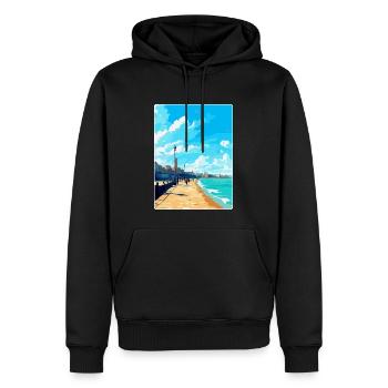 Margate Angleterre Royaume-Uni Affiche de voyage vintage souvenir - Sweat à capuche Premium bio Homme - noir - Devant - Nico (187cm)