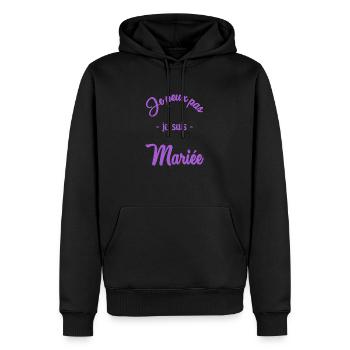 HOCHZEIT. PAAR. ICH HABE GERADE GEHEIRATET. Junggesellinnenabschied - Männer Premium Bio Hoodie - Schwarz - Vorne - Nico (187cm)