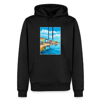 Weymouth England Uk Vintage Reiseposter Souvenir - Männer Premium Bio Hoodie - Schwarz - Vorne - Nico (187cm)