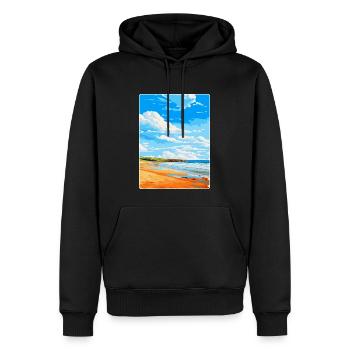 Constantine Bay, Cornwall, England, Vereinigtes Königreich, Reiseposter - Männer Premium Bio Hoodie - Schwarz - Vorne - Nico (187cm)