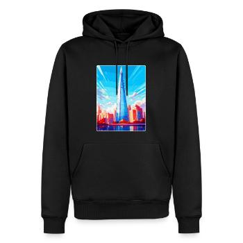 The Shard Angleterre Royaume-Uni Affiche de voyage Souvenir WPA - Sweat à capuche Premium bio Homme - noir - Devant - Nico (187cm)