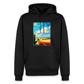Lincolnshire Wolds Vintage Reiseposter Souvenir - Männer Premium Bio Hoodie - Schwarz - Vorne - Nico (187cm)