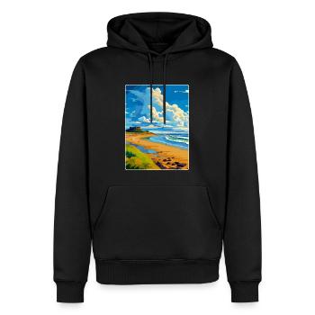 Northumberland Coast Anob Affiche de voyage souvenir - Sweat à capuche Premium bio Homme - noir - Devant - Nico (187cm)