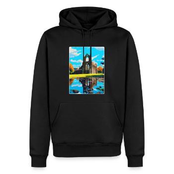 Bolton Abbey England Uk Reise Poster Souvenir WPA - Männer Premium Bio Hoodie - Schwarz - Vorne - Nico (187cm)
