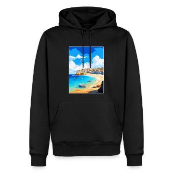 St Ives Cornwall England Vereinigtes Königreich Vintage Reiseposter - Männer Premium Bio Hoodie - Schwarz - Vorne - Nico (187cm)