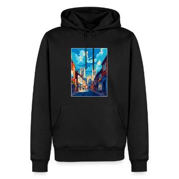 York Angleterre Royaume-Uni Affiche de voyage vintage Souvenir WPA - Sweat à capuche Premium bio Homme - noir - Devant - Nico (187cm)