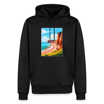 Torquay Cliffs England Uk Vintage Reiseposter - Männer Premium Bio Hoodie - Schwarz - Vorne - Nico (187cm)
