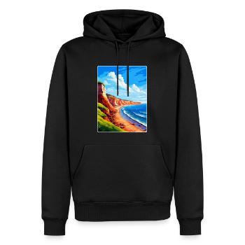Torquay Cliffs England Uk Vintage Reiseposter - Männer Premium Bio Hoodie - Schwarz - Vorne - Nico (187cm)