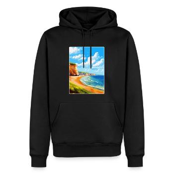 Torquay Cliffs England Uk Vintage Reiseposter - Männer Premium Bio Hoodie - Schwarz - Vorne - Nico (187cm)