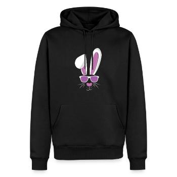 Cool lapin de ski et lapin de Pâques - Sweat à capuche Premium bio Homme - noir - Devant - Nico (187cm)