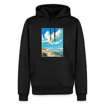 Affiche de voyage vintage de la mer des Wadden aux Pays-Bas WPA - Sweat à capuche Premium bio Homme - noir - Devant - Nico (187cm)