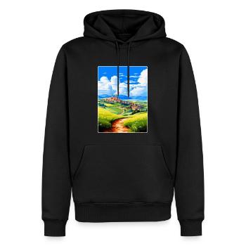 Castilla Y León Espagne Affiche de voyage vintage WPA - Sweat à capuche Premium bio Homme - noir - Devant - Nico (187cm)