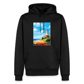 Faro Portugal Affiche de voyage vintage WPA Souvenir - Sweat à capuche Premium bio Homme - noir - Devant - Nico (187cm)