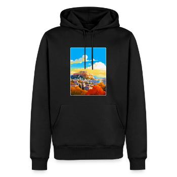 Athens Greece Vintage Travel Poster WPA Souvenir - Men’s Premium Organic Hoodie - black - Front - Nico (187cm)