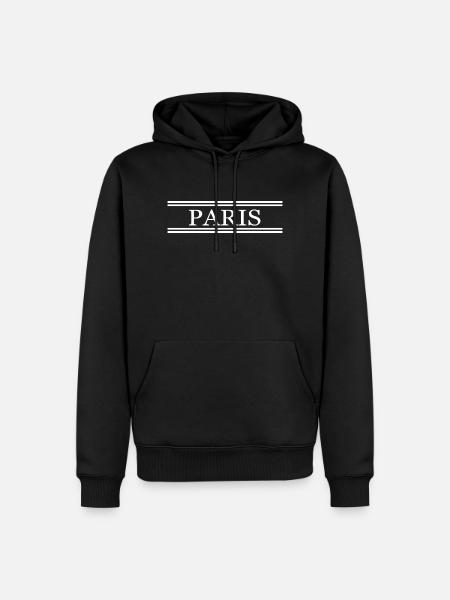 Paris France Chic - Sweat à capuche Premium bio Homme - noir