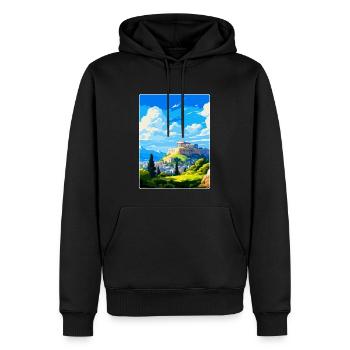 Athens Greece Vintage Travel Poster WPA Souvenir - Men’s Premium Organic Hoodie - black - Front - Nico (187cm)