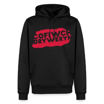 Cofiwch Dryweryn - Männer Premium Bio Hoodie - Schwarz - Vorne - Nico (187cm)