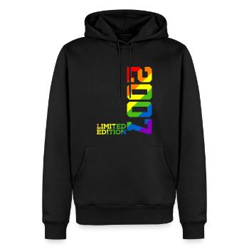 LGBTQ 2007 ARC-EN-CIEL QUEER 18E ANNIVERSAIRE PRIDE - Sweat à capuche Premium bio Homme - noir - Devant - Nico (187cm)