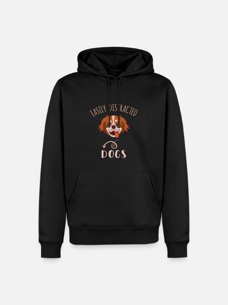 Easily Distracted By Dogs - Men’s Premium Organic Hoodie - black