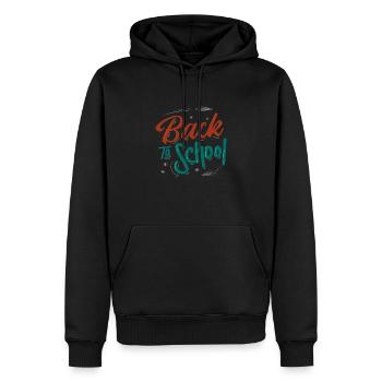Retour à l’école - Sweat à capuche Premium bio Homme - noir - Devant - Nico (187cm)