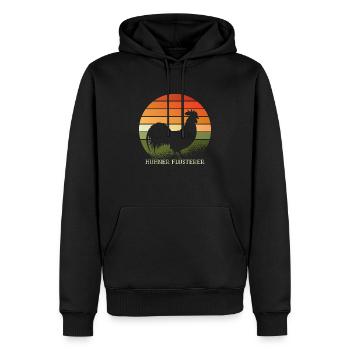 Coq des chuchoteurs de poulet - Sweat à capuche Premium bio Homme - noir - Devant - Nico (187cm)