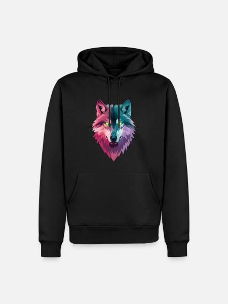 Loup - Sweat à capuche Premium bio Homme - noir