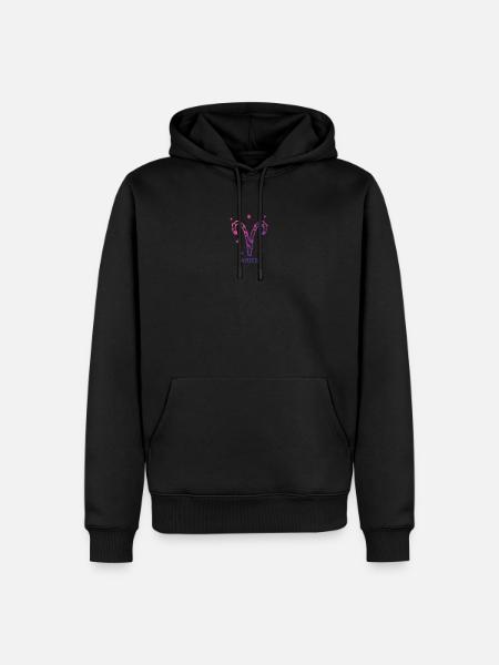 Widder Sternzeichen - Männer Premium Bio Hoodie - Schwarz