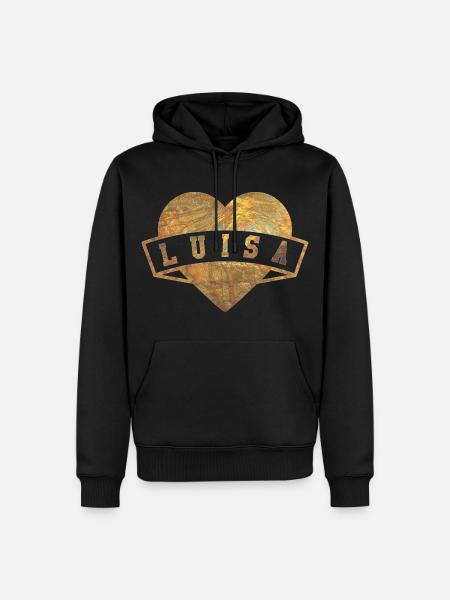 Luisa Herzen Gold - Männer Premium Bio Hoodie - Schwarz