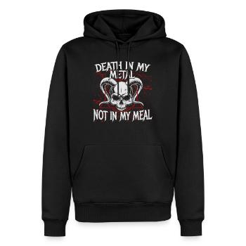 Death In My Metal Not In My Meal - Männer Premium Bio Hoodie - Schwarz - Vorne - Nico (187cm)