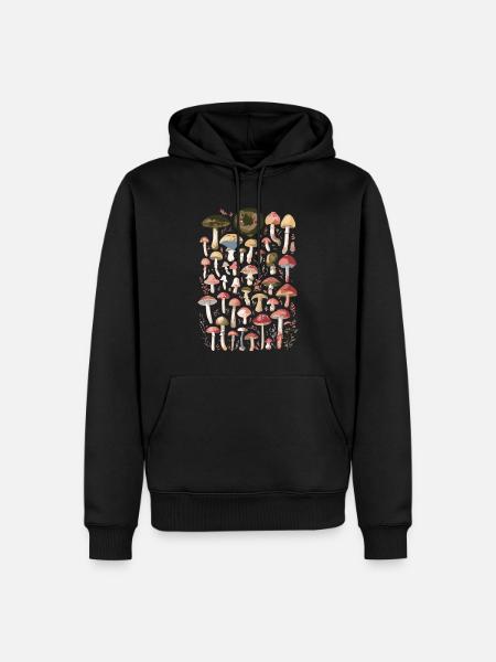 Pilze Waldpilze Pilzsammler - Männer Premium Bio Hoodie - Schwarz
