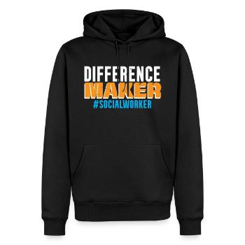 Difference Maker Sozialarbeiter Job Soziale Wohlfa - Männer Premium Bio Hoodie - Schwarz - Vorne - Nico (187cm)