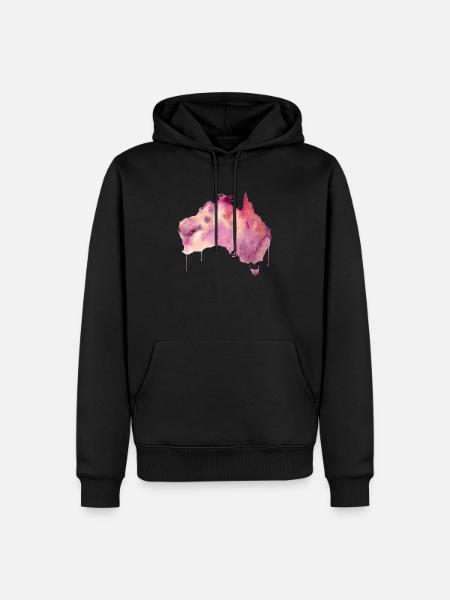 Australien Pink - Männer Premium Bio Hoodie - Schwarz