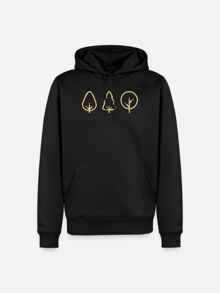 Icon Wald - Männer Premium Bio Hoodie - Schwarz