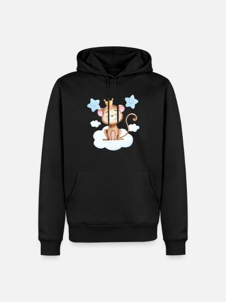 Süßes Affen Baby - Männer Premium Bio Hoodie - Schwarz