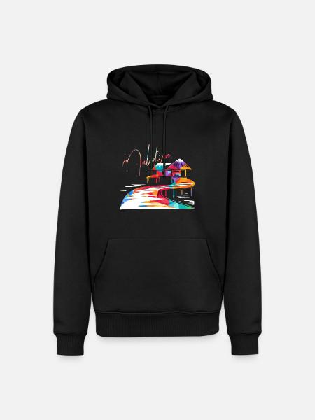 Leuchtende Malediven Korallenriff - Männer Premium Bio Hoodie - Schwarz