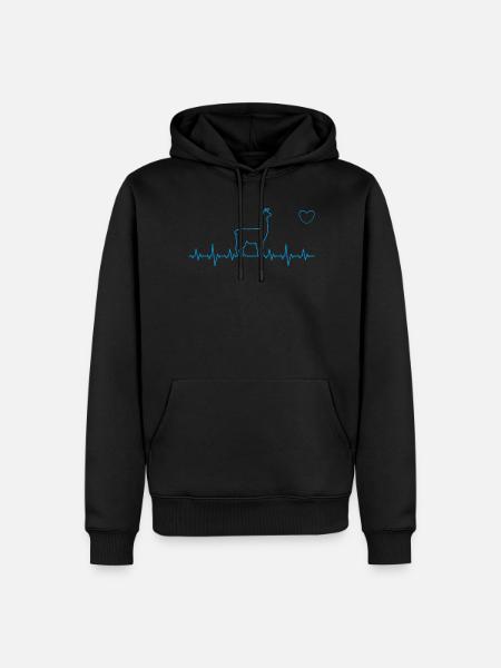 Llama - Männer Premium Bio Hoodie - Schwarz