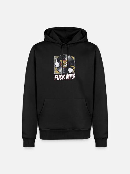 Fuck MP3 - Männer Premium Bio Hoodie - Schwarz