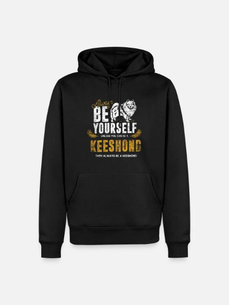 Wuscheliger Keeshond Hundezüchter - Männer Premium Bio Hoodie - Schwarz
