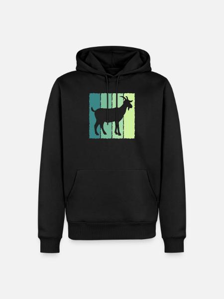 Ziege im Blockfarben-Design - Männer Premium Bio Hoodie - Schwarz